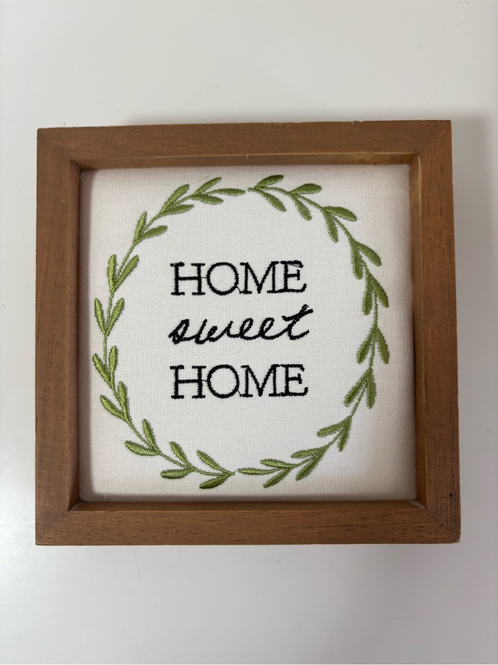 NWOT Wood Block & Embroidery Home Sweet Home Wall Decor - Picture 2 of 5
